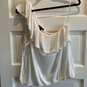 White/pearl one shoulder blouse American eagle